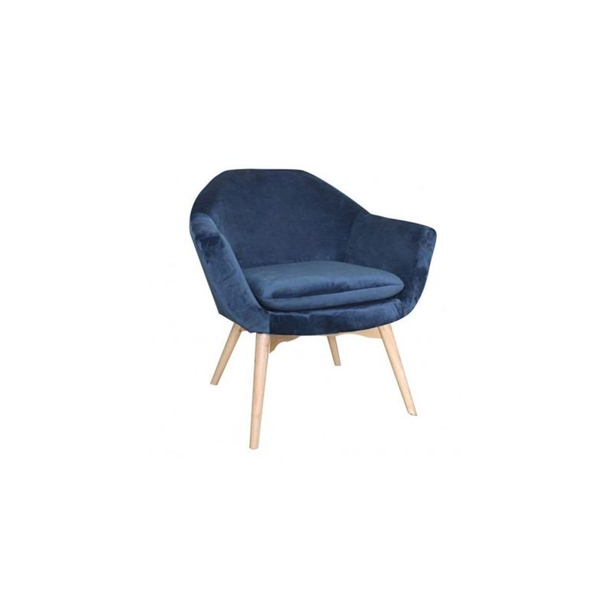 Fauteuil velours bleu marine cabriolet OSLO 2