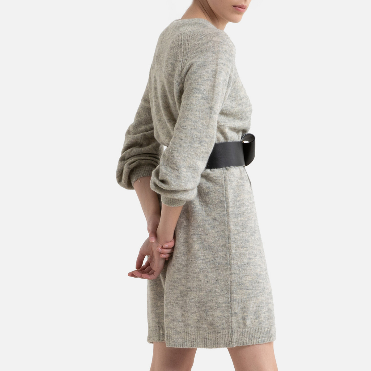 Платье-пуловер LaRedoute Широкое напускные рукава S серый, размер S - фото 4