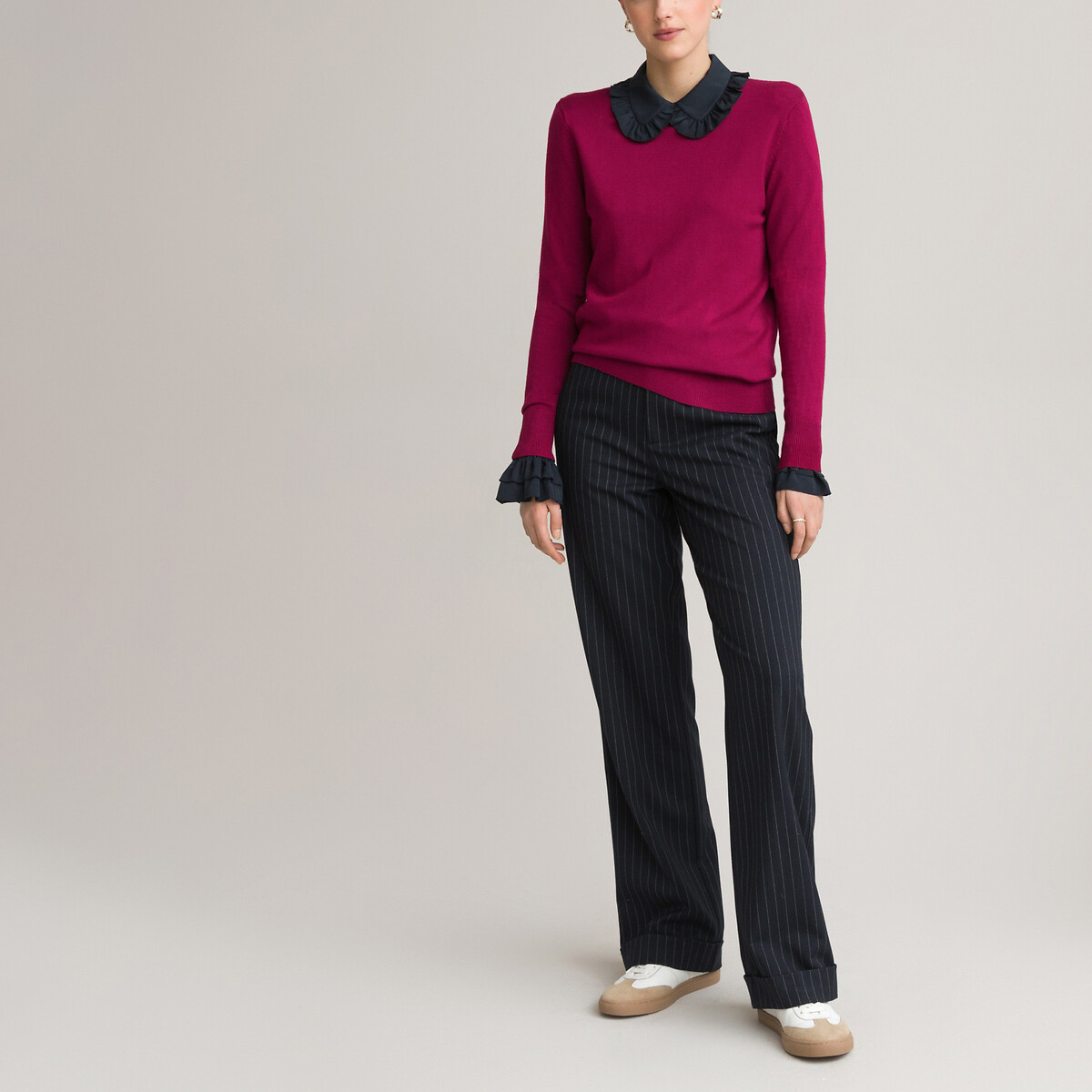 Пуловер LA REDOUTE COLLECTIONS С круглым вырезом базовая модель XL красный, размер XL - фото 2