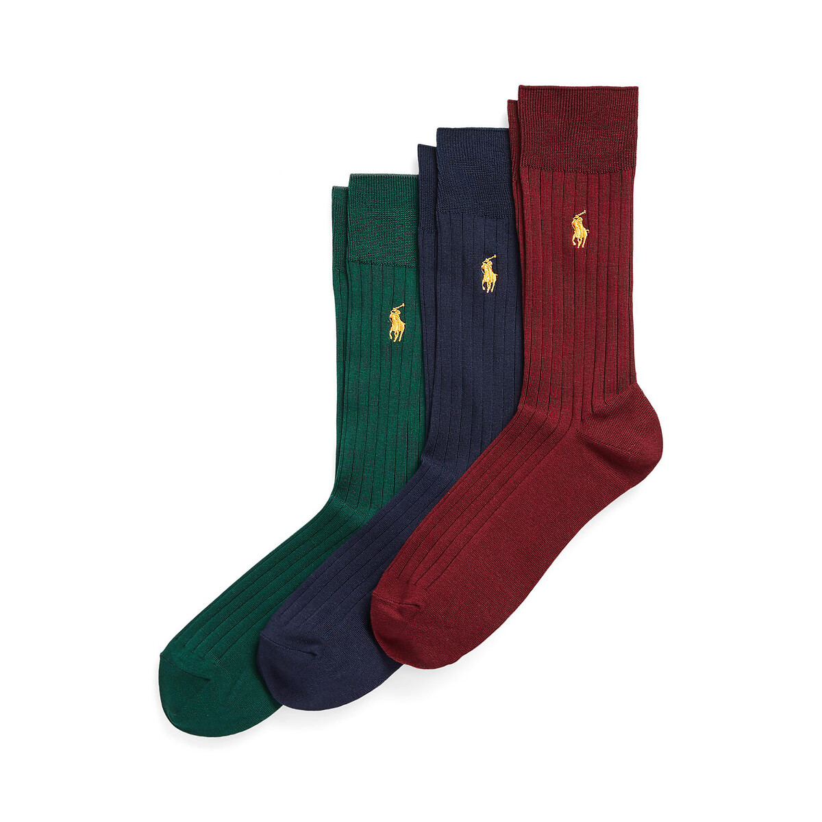Комплект из трех пар носков из египетского хлопка  39/42 зеленый LaRedoute, размер 39/42