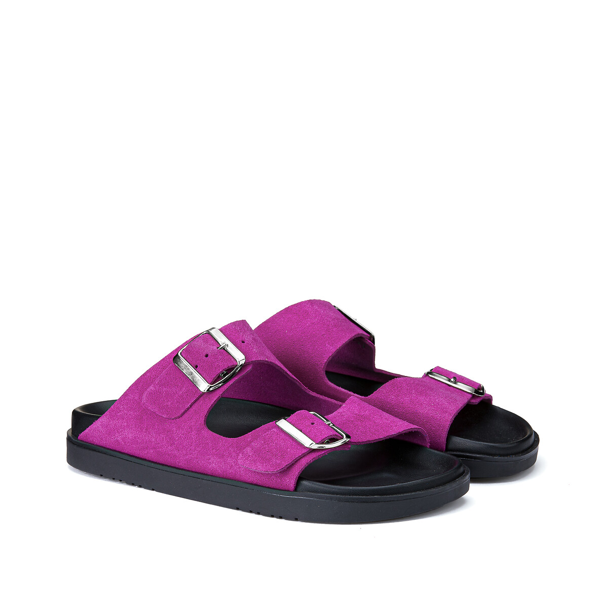 Туфли Без задника из кожи с двумя пряжками 39 розовый LaRedoute, размер 39 - фото 2