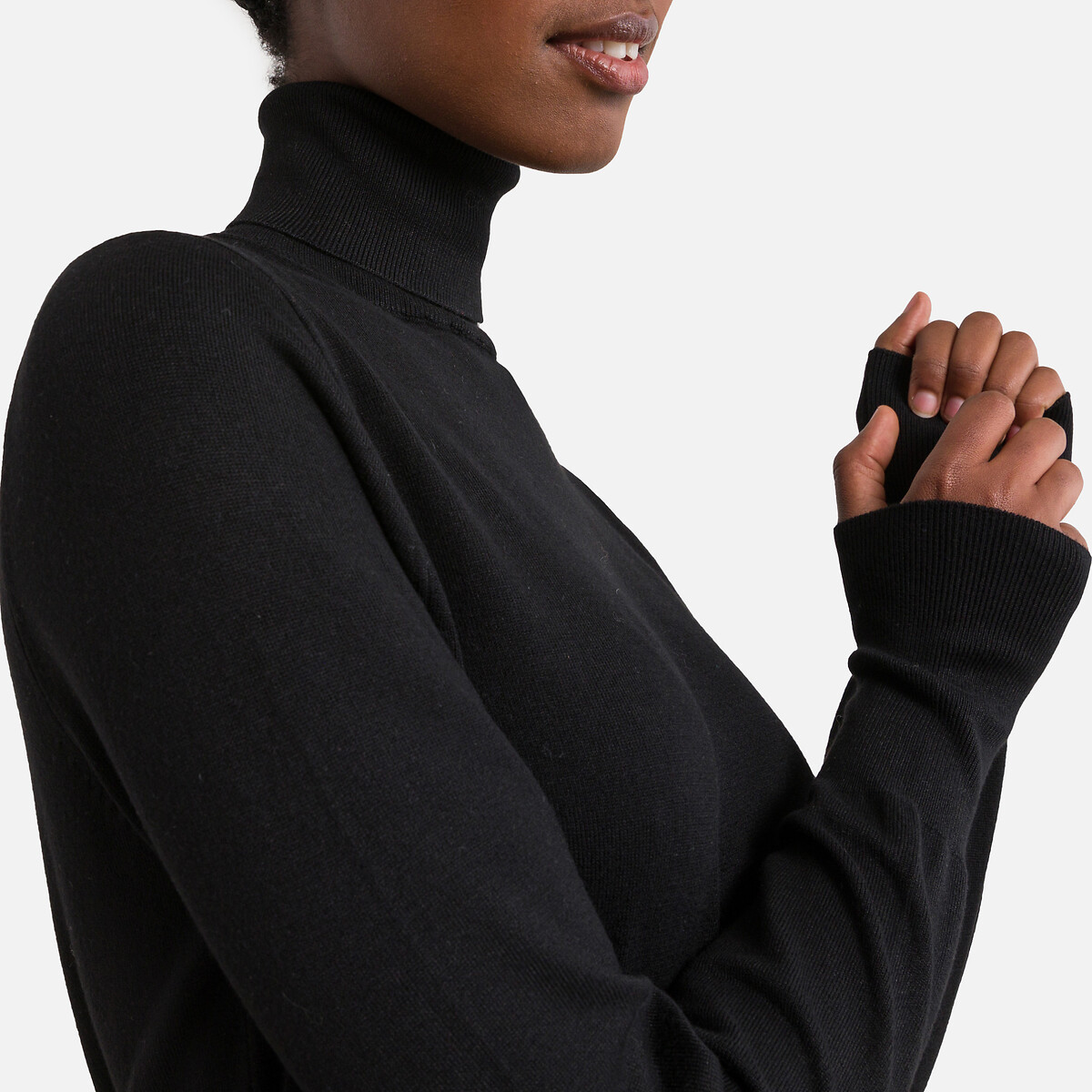 Пуловер с высоким воротником  M черный LaRedoute, размер M - фото 3