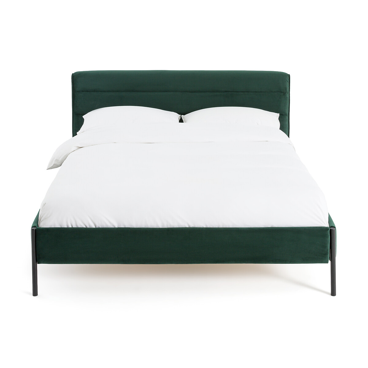 Кровать мягкая с основанием Obias  140 x 190 см зеленый LaRedoute, размер 140 x 190 см - фото 2