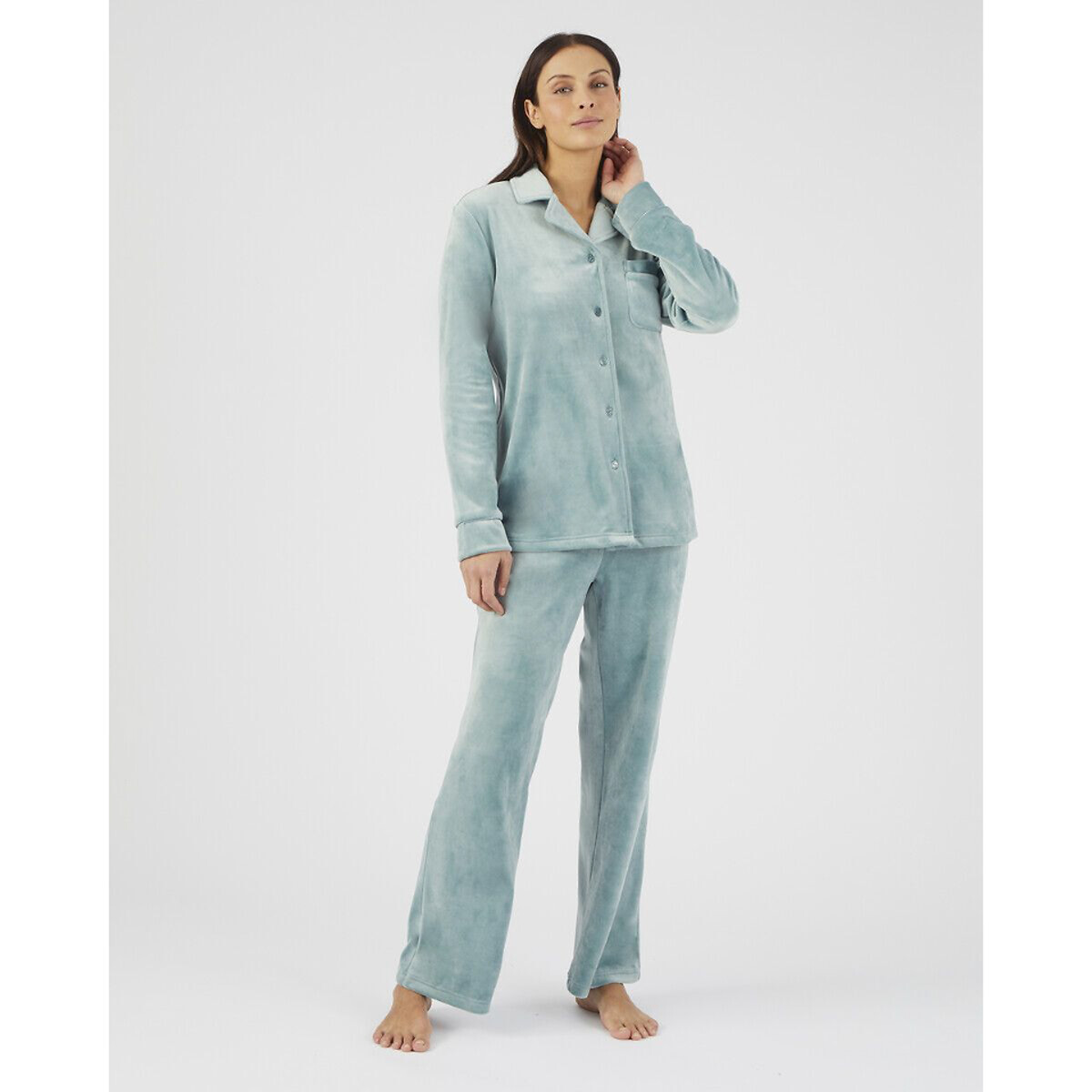 Комплект пижамный из термолактила La Redoute XS синий комплект пижамный из жаккарда la redoute xs синий