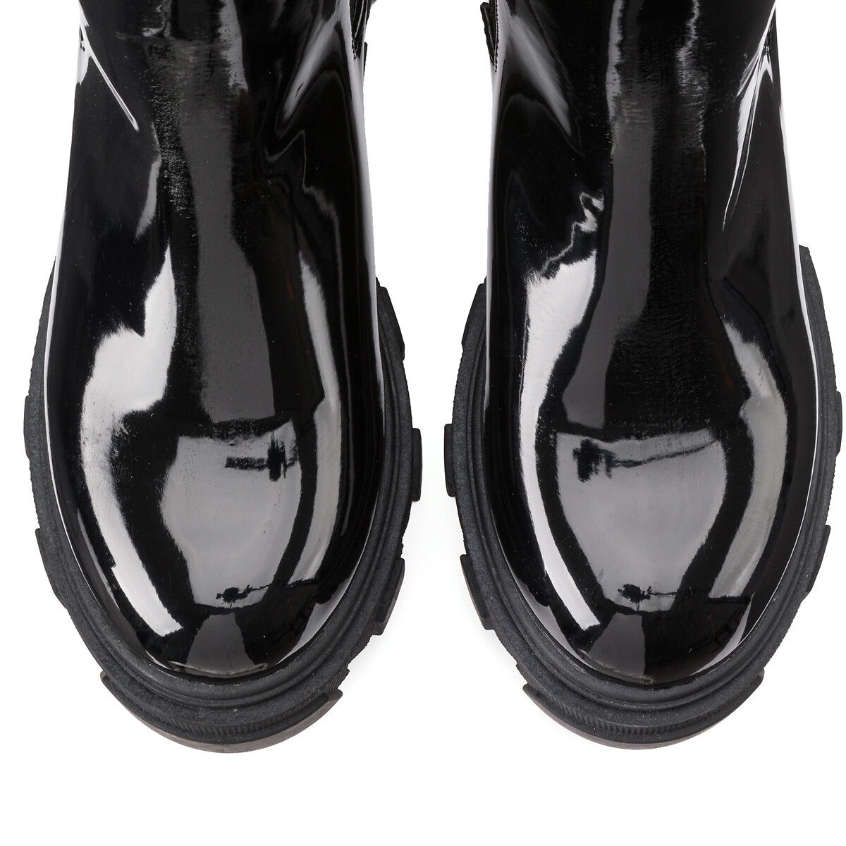 Ботинки LaRedoute Лакированные на резинке с рифленой подошвой 37 черный, размер 37 - фото 3