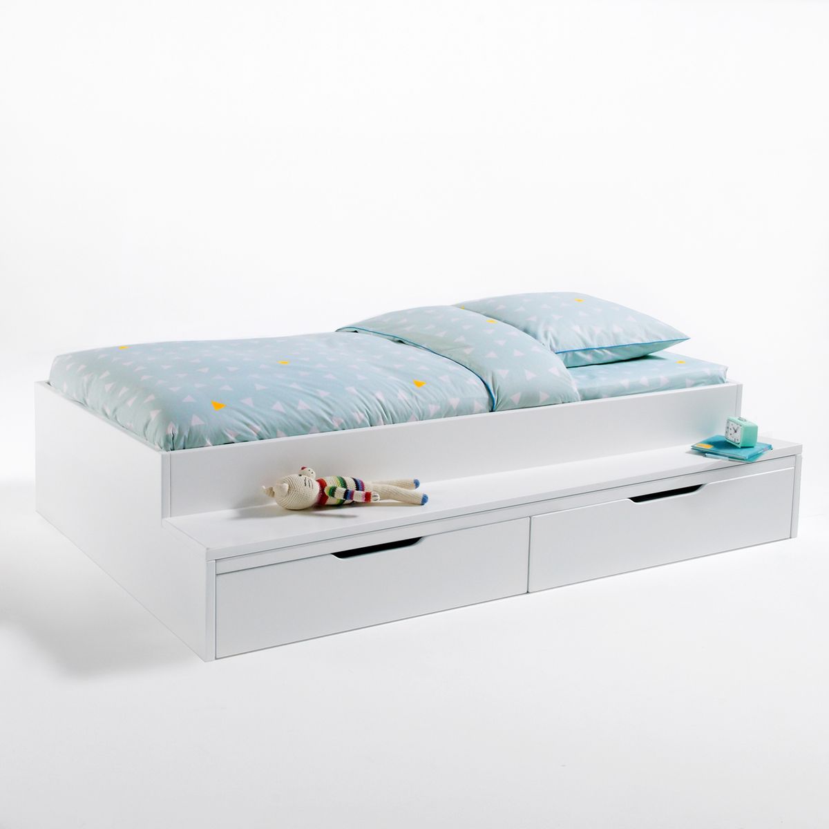 Lit plateforme avec banc et tiroirs Yann