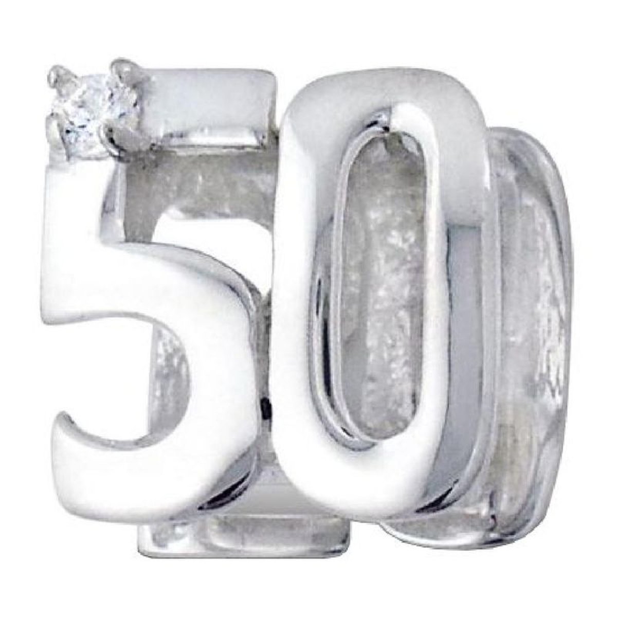 Charm 50 Ans Anniversaire - Charms Compatibles Pandora, Trollbeads, Chamilia, Biagi - Argent 925