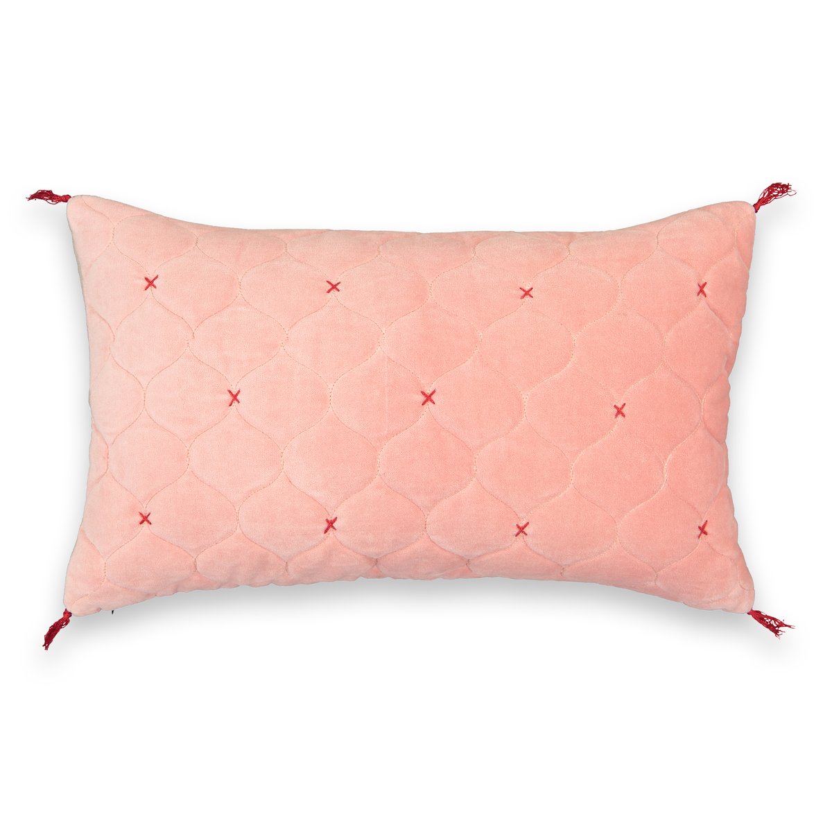 Чехол La Redoute Для подушки из велюра Chaacha 50 x 30 см розовый, размер 50 x 30 см - фото 1