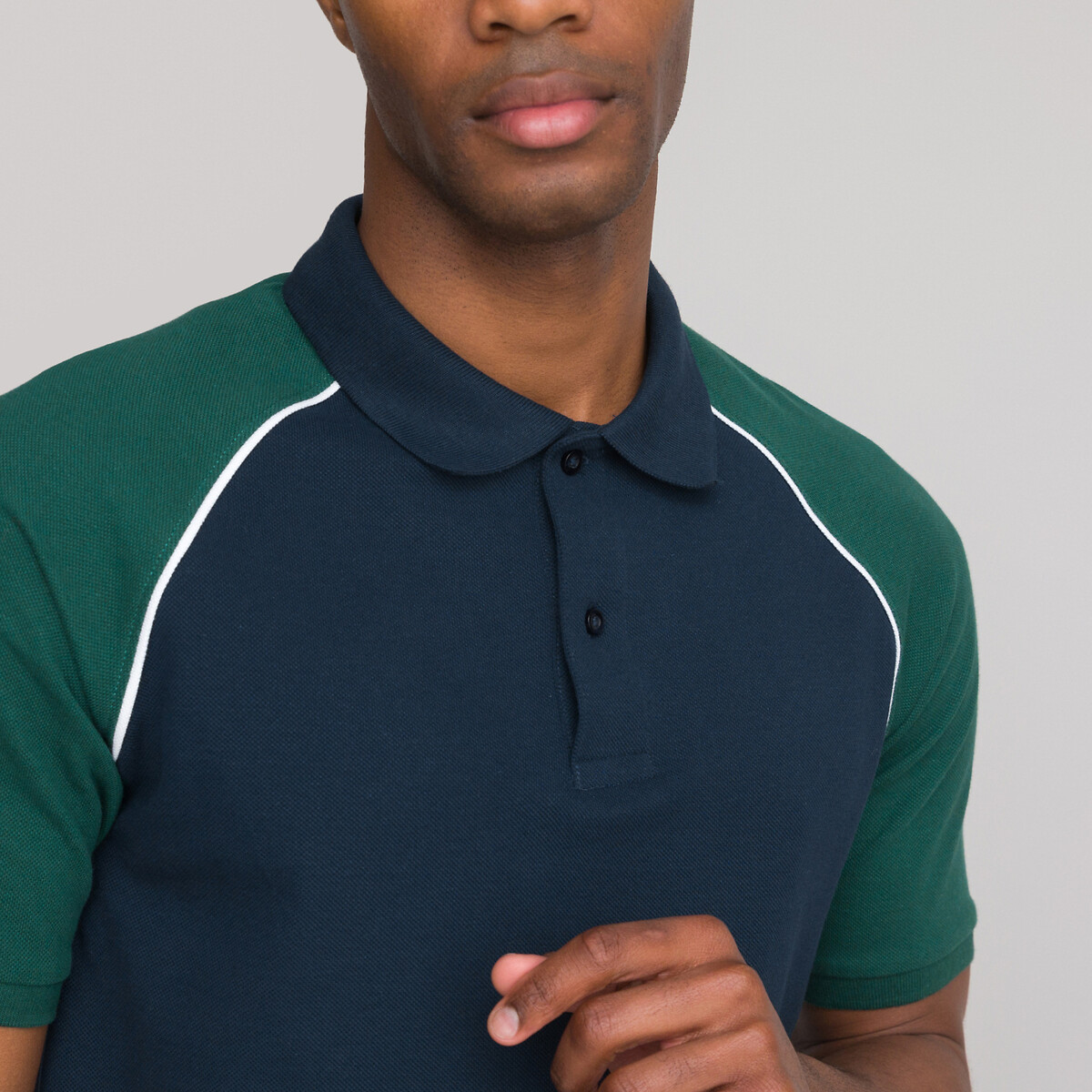 Рубашка-поло LA REDOUTE COLLECTIONS С короткими рукавами и графичным принтом из биохлопка XL синий, размер XL
