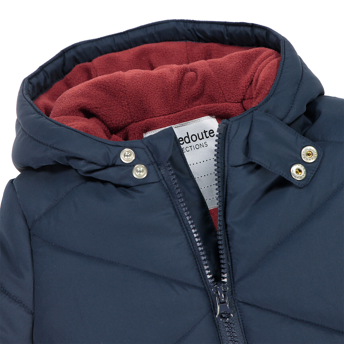 Куртка La Redoute Стеганая с капюшоном подкладка из флиса 3 мес-3лет 6 мес. - 67 см синий, размер 6 мес. - 67 см - фото 4