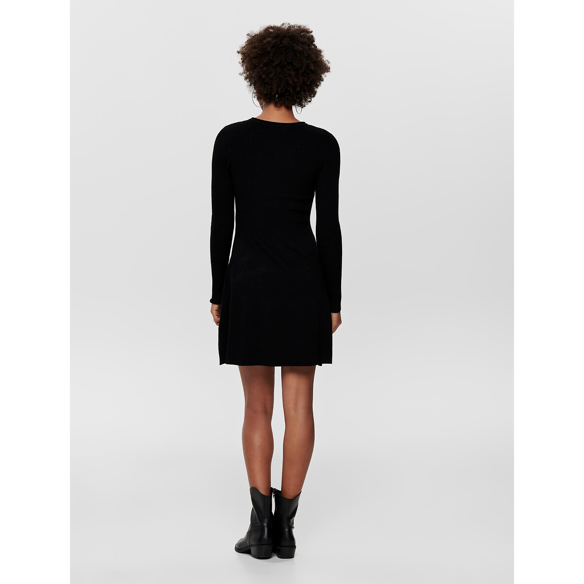 Платье-пуловер ONLY Платье-пуловер Расклешенное M черный, размер M - фото 4