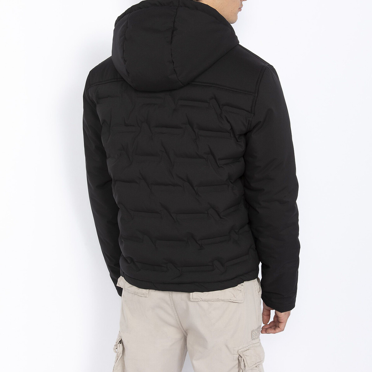 Куртка стеганая короткая с капюшоном зимняя  L черный LaRedoute, размер L - фото 5