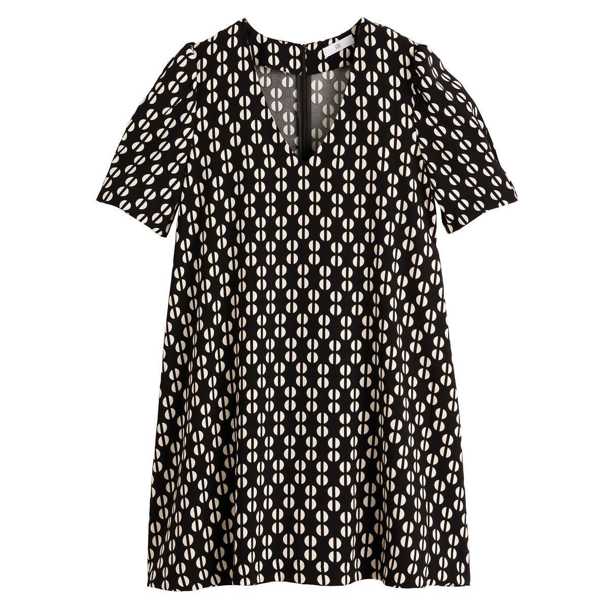 Платье LA REDOUTE COLLECTIONS Платье Свободного покроя с V-образным вырезом с графическим принтом 50 черный, размер 50 - фото 5