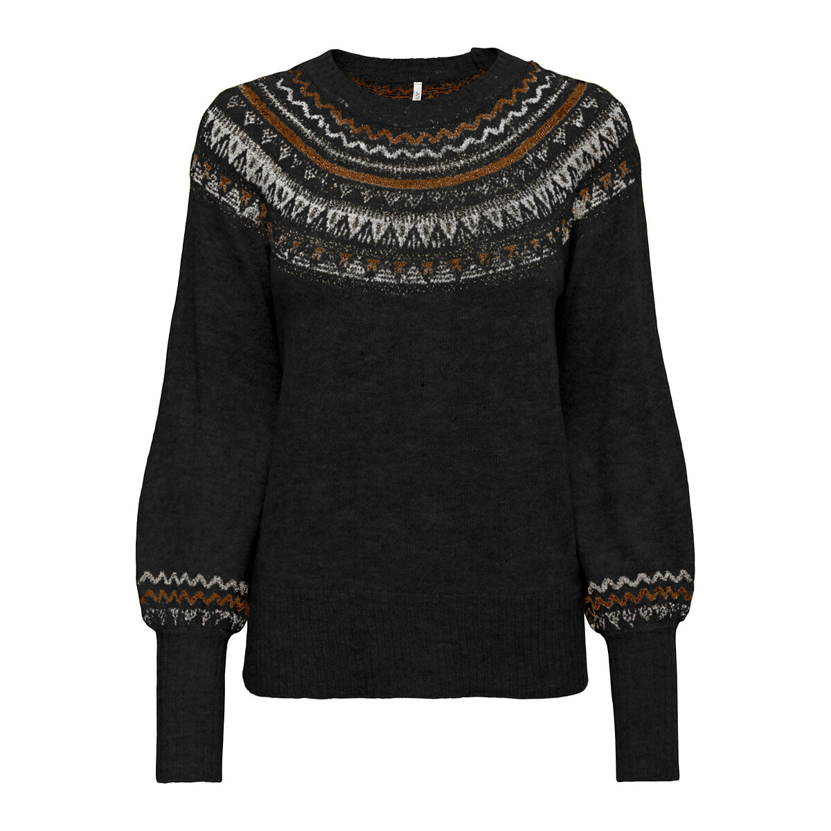 Пуловер С круглым вырезом из пышного трикотажа M черный LaRedoute, размер M - фото 1