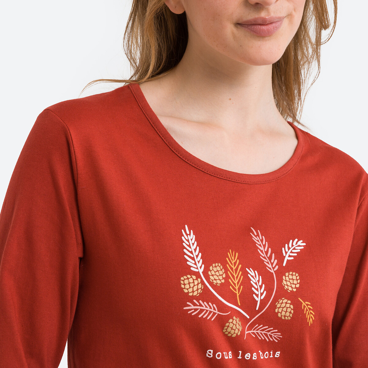 Рубашка С длинными рукавами из хлопка Pigne XL красный LaRedoute, размер XL - фото 2