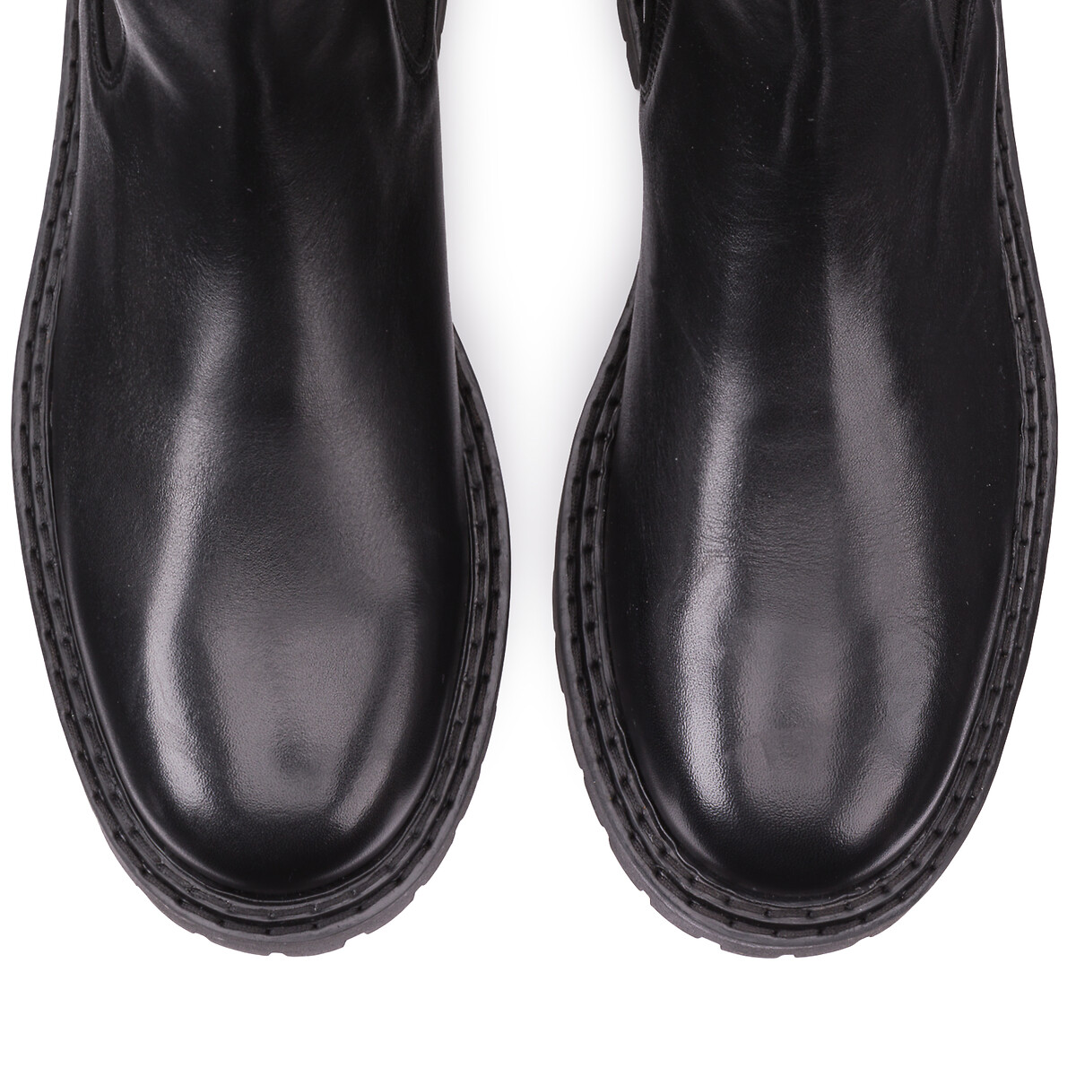 Ботинки Челси из кожи изготовленные в Европе 36 черный LaRedoute, размер 36 - фото 3
