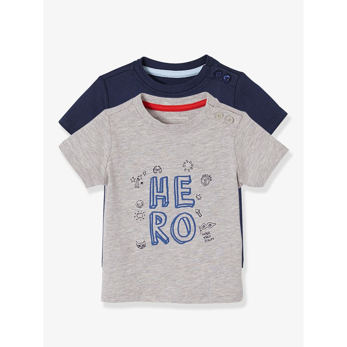 Lot de 2 T-shirts bébé garçon motif HERO