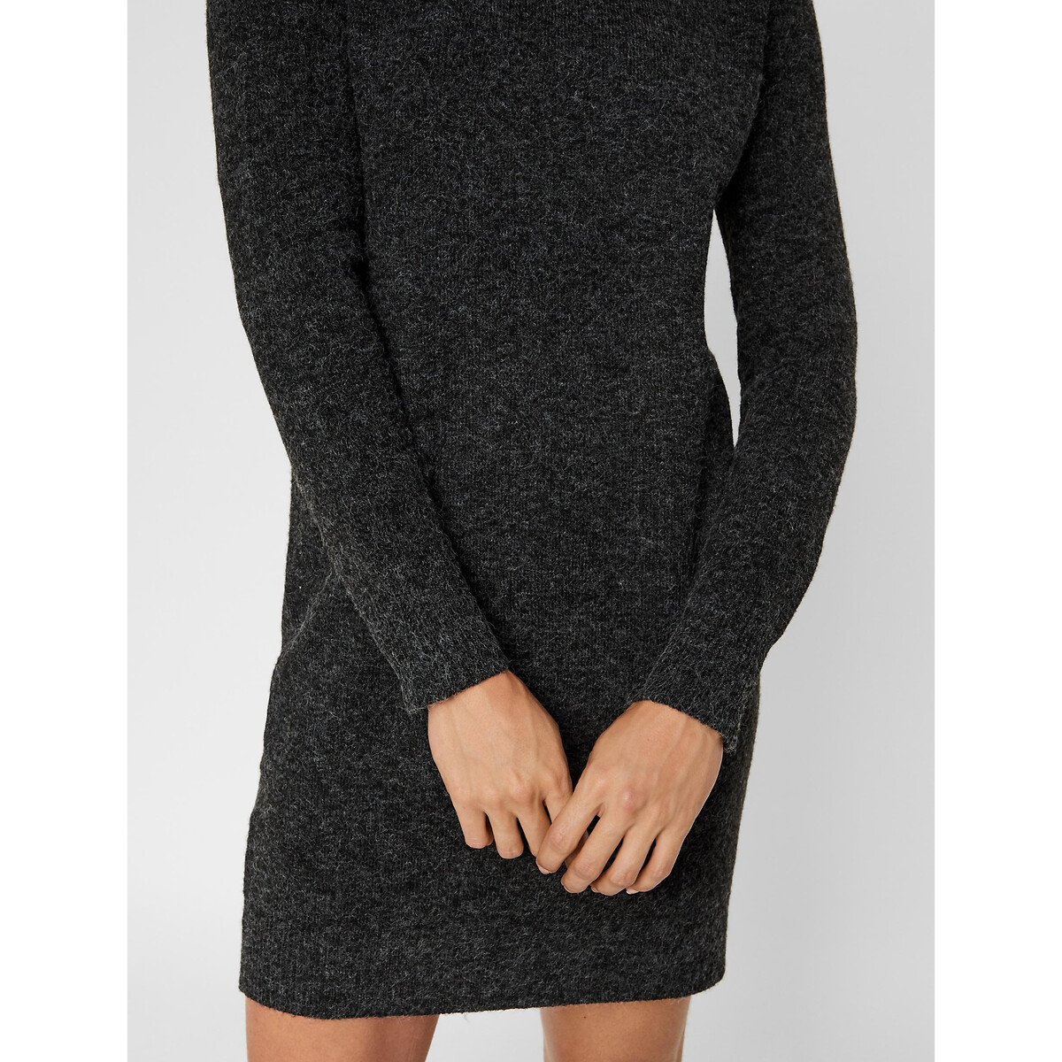Платье-пуловер LaRedoute С круглым вырезом XS черный, размер XS - фото 5