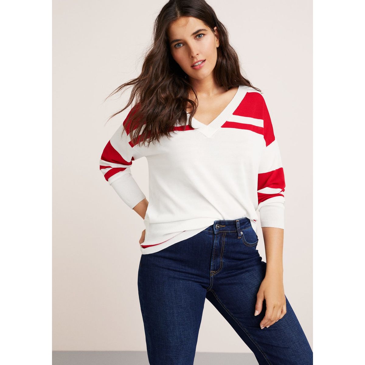 Pull-over fin à rayures