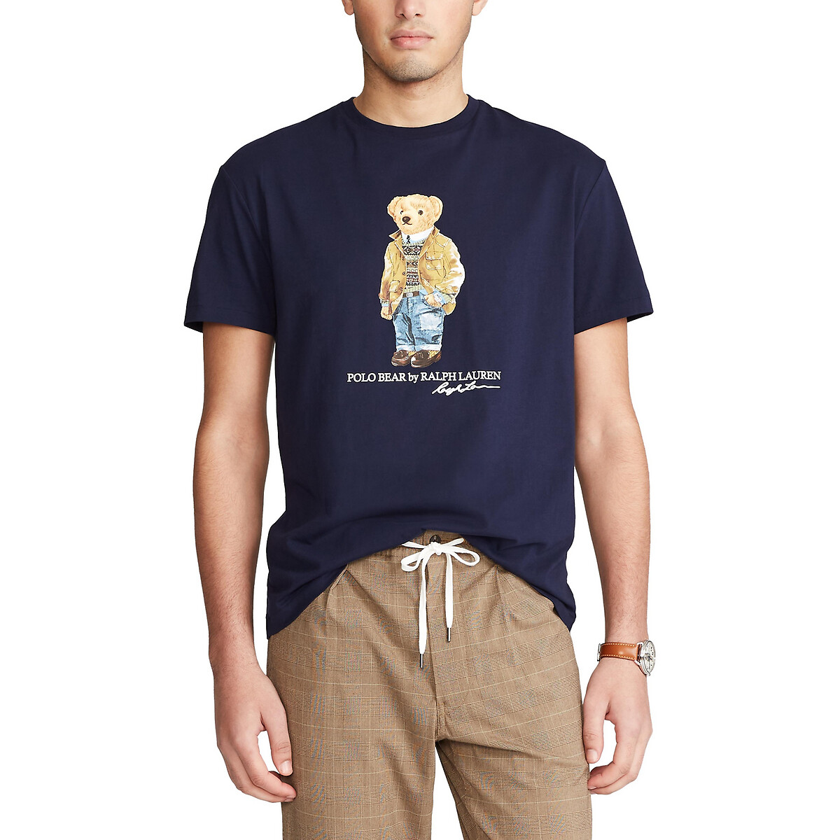 

Футболка LaRedoute, Синий, С круглым вырезом и рисунком Bear L синий