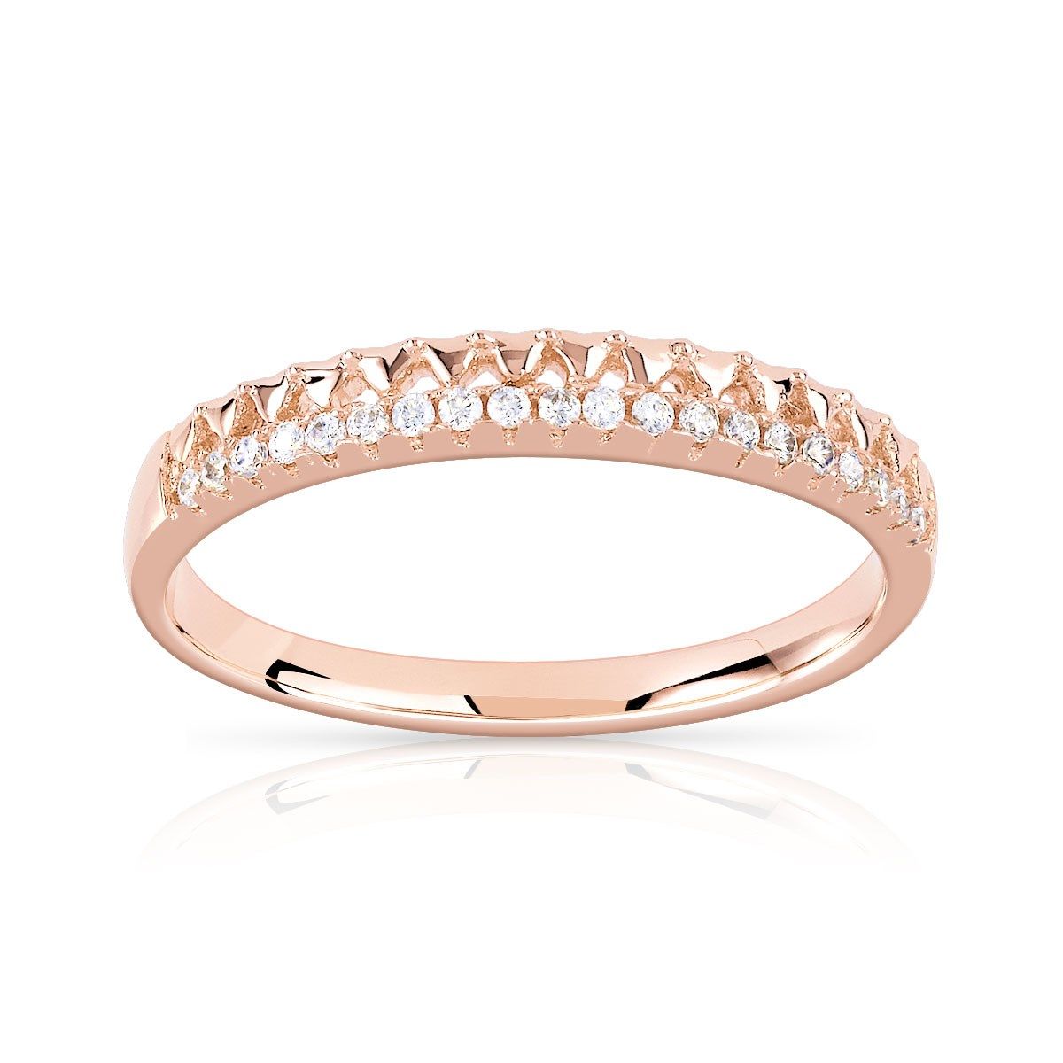 Bague dorée rose zirconia