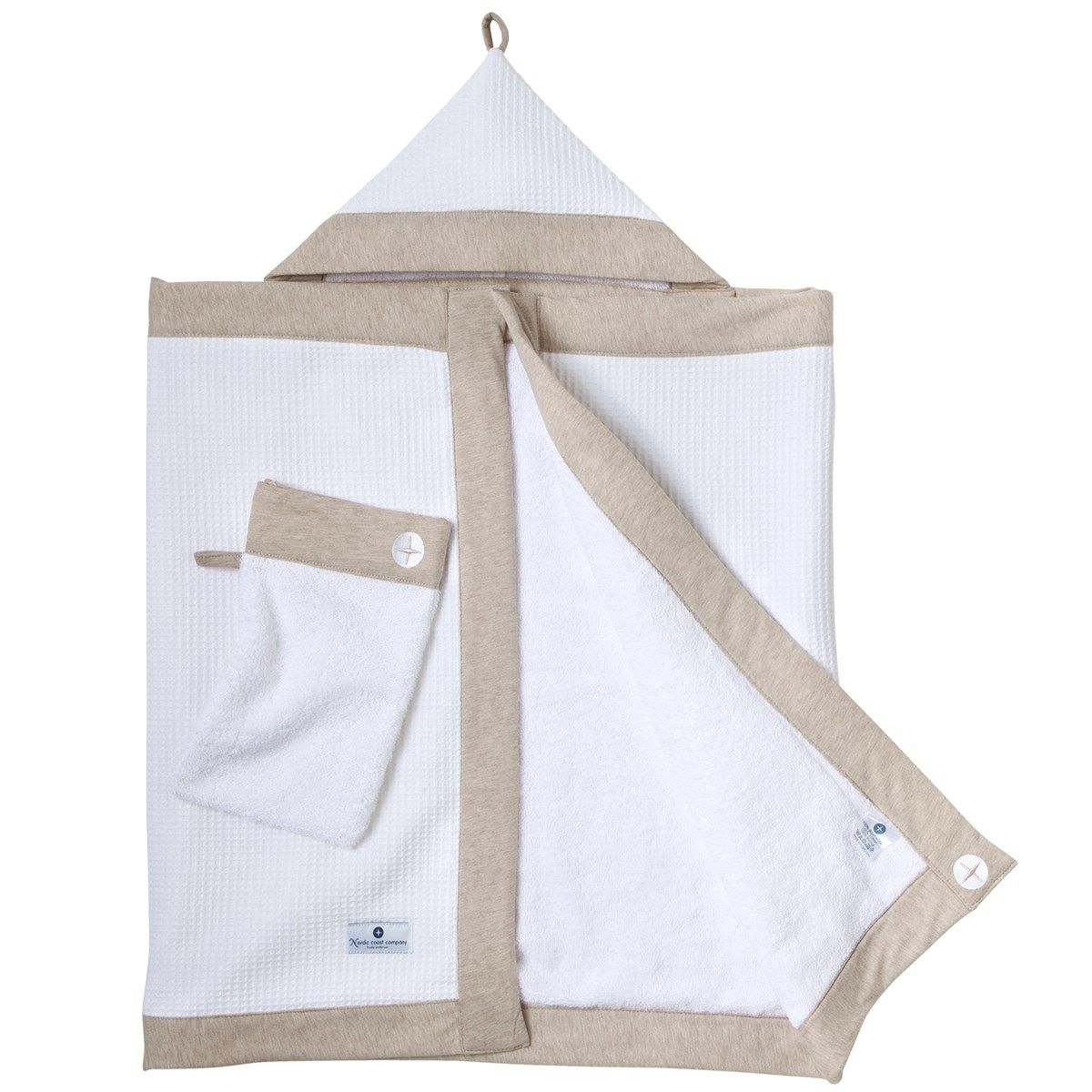 Cape de bain bébé premium a capuche avec gant de toilette