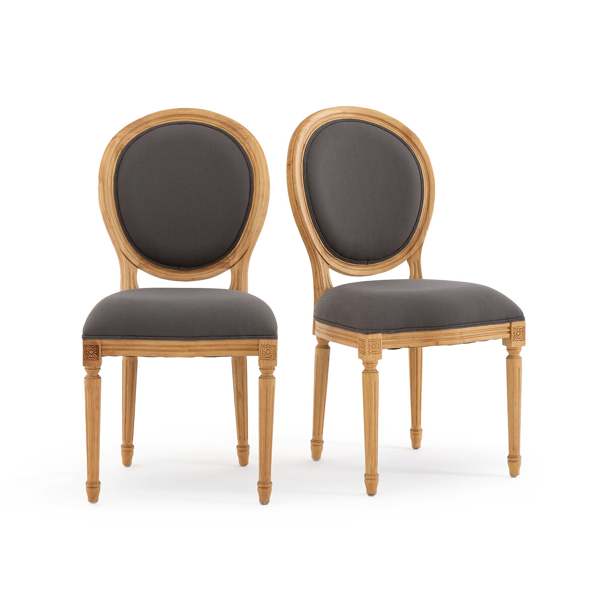 Комплект из  стульев Nottingham La Redoute В стиле Людовика XVI единый размер серый - фото 1