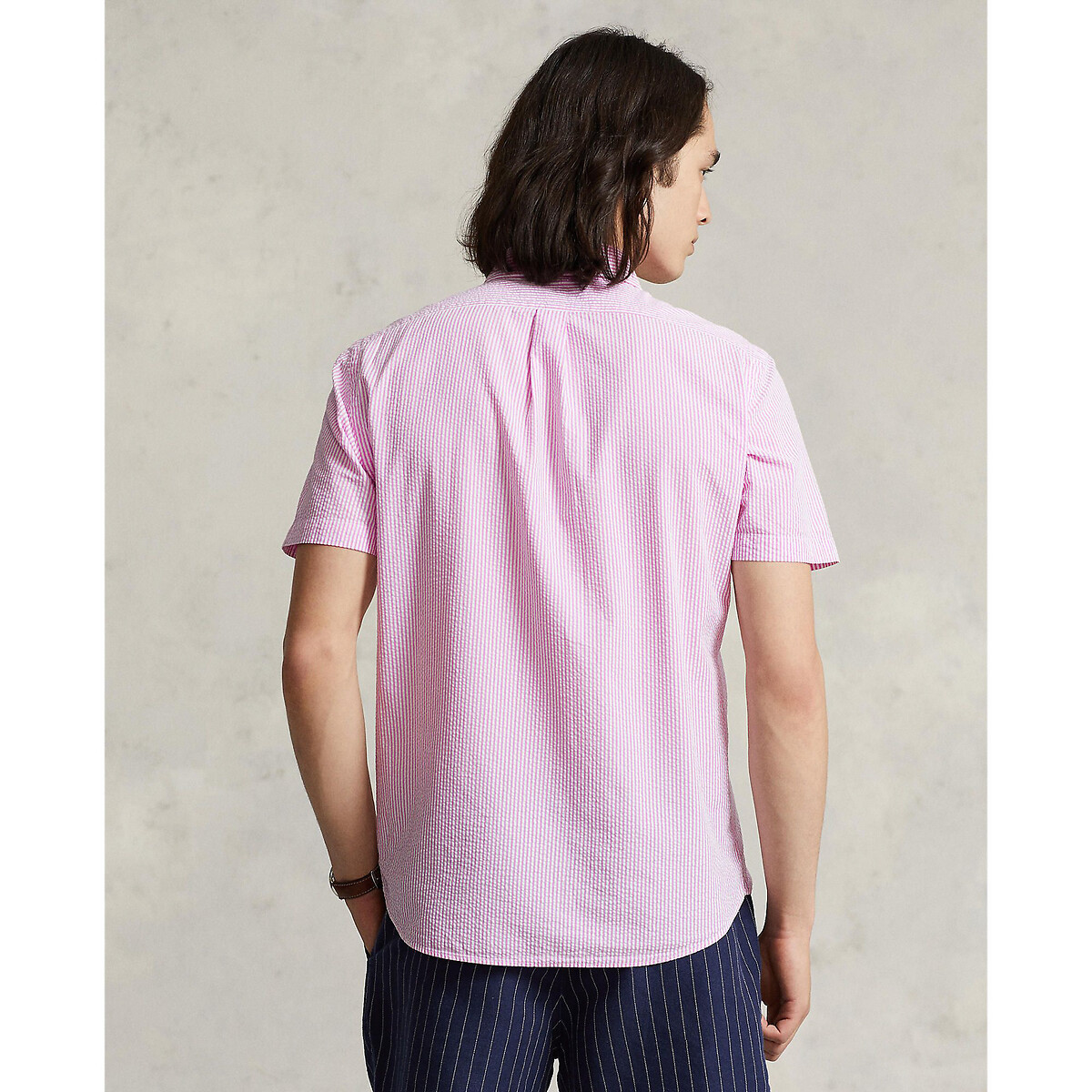Рубашка Из легкой полосатой ткани с вышитым логотипом M розовый LaRedoute, размер M - фото 3