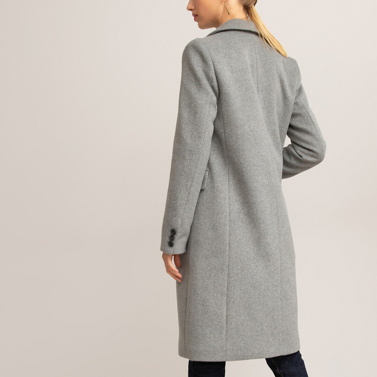 Пальто La Redoute Средней длины прямое 34 (FR) - 40 (RUS) серый, размер 34 (FR) - 40 (RUS) Средней длины прямое 34 (FR) - 40 (RUS) серый - фото 3