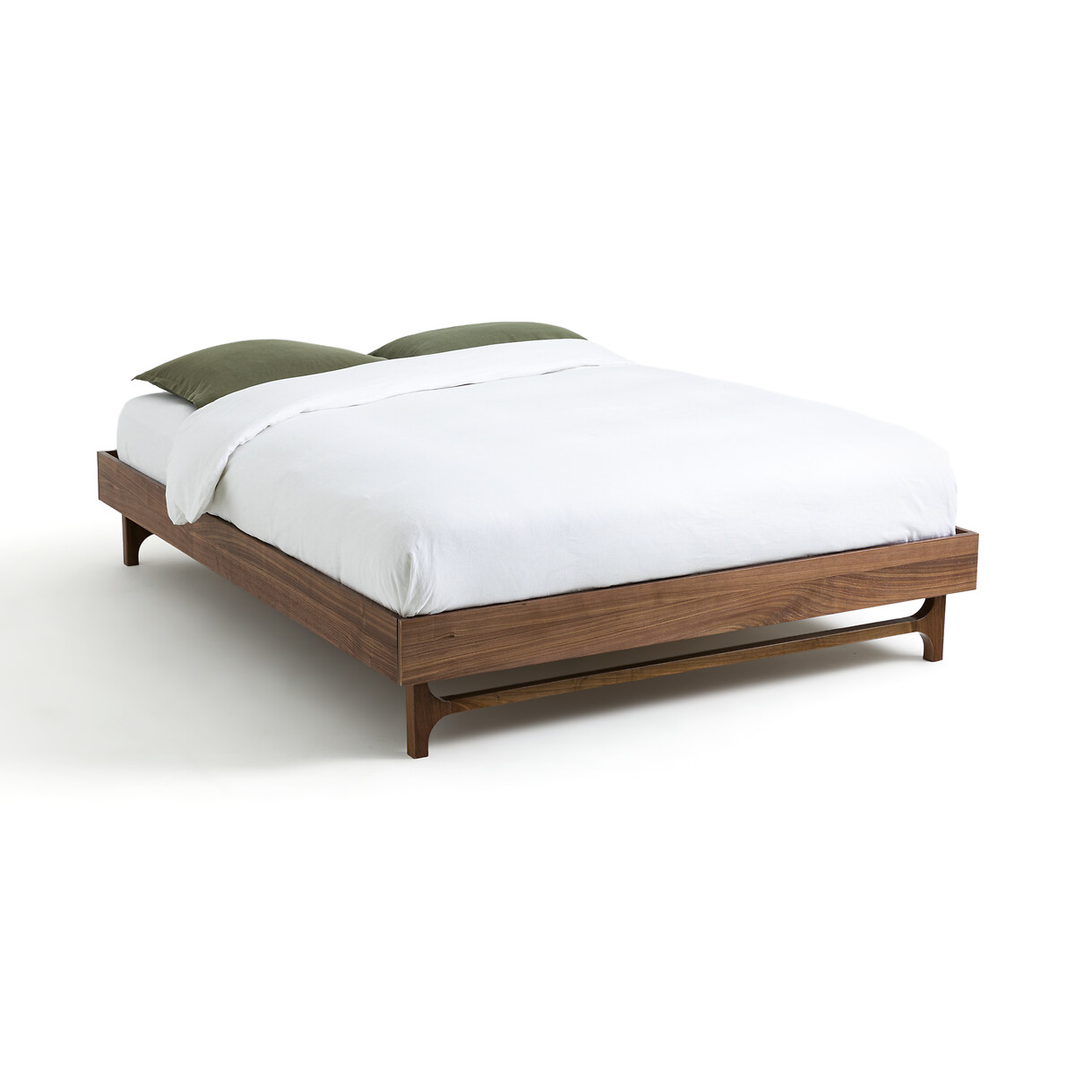 Кровать Винтажная из орехового дерева с кроватным основанием Larsen 160 x 200 см каштановый LaRedoute, размер 160 x 200 см - фото 1