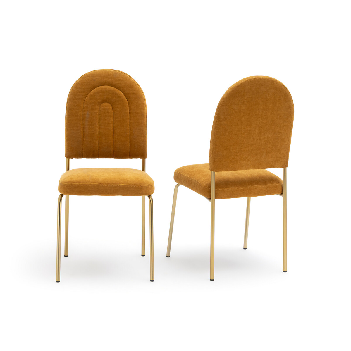 Комплект из 2 стульев из LaRedoute Велюра Rainbow единый размер желтый - фото 3
