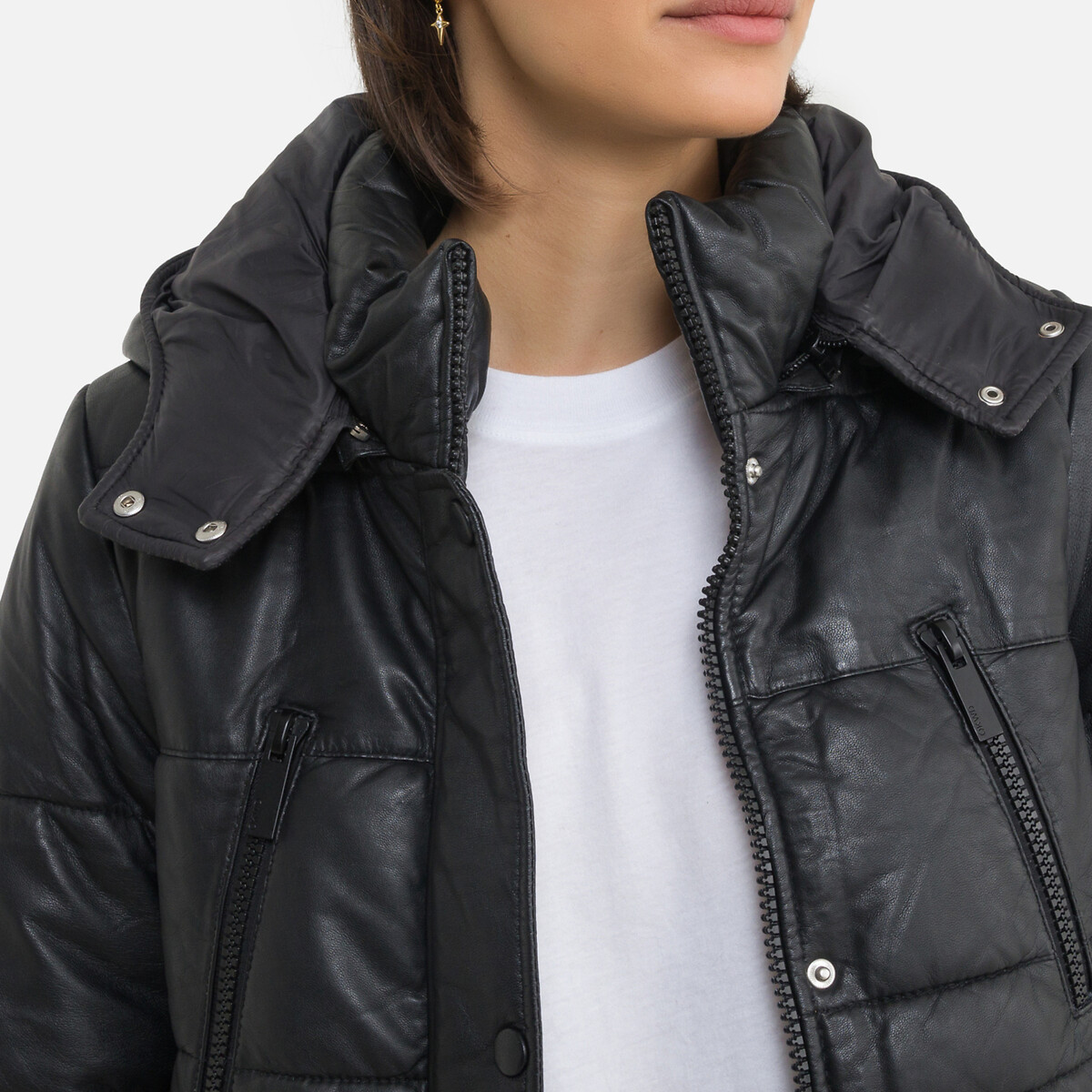 Куртка OAKWOOD Стеганая из кожи BLITZ S черный, размер S - фото 3