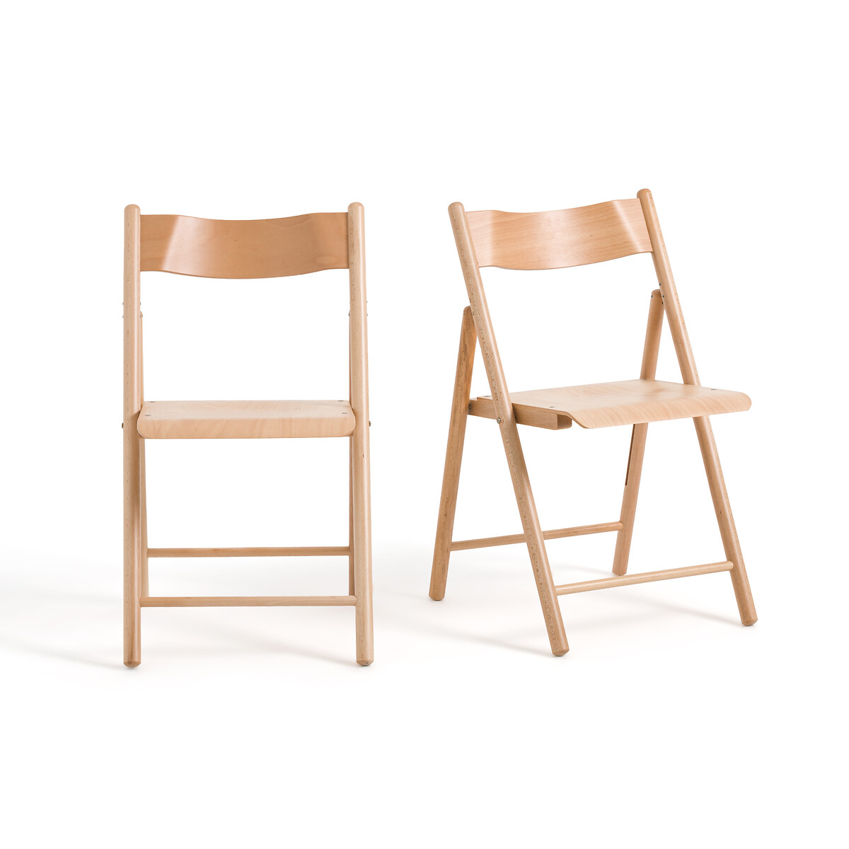 Комплект из 2 стульев складных Из бука Panni единый размер бежевый