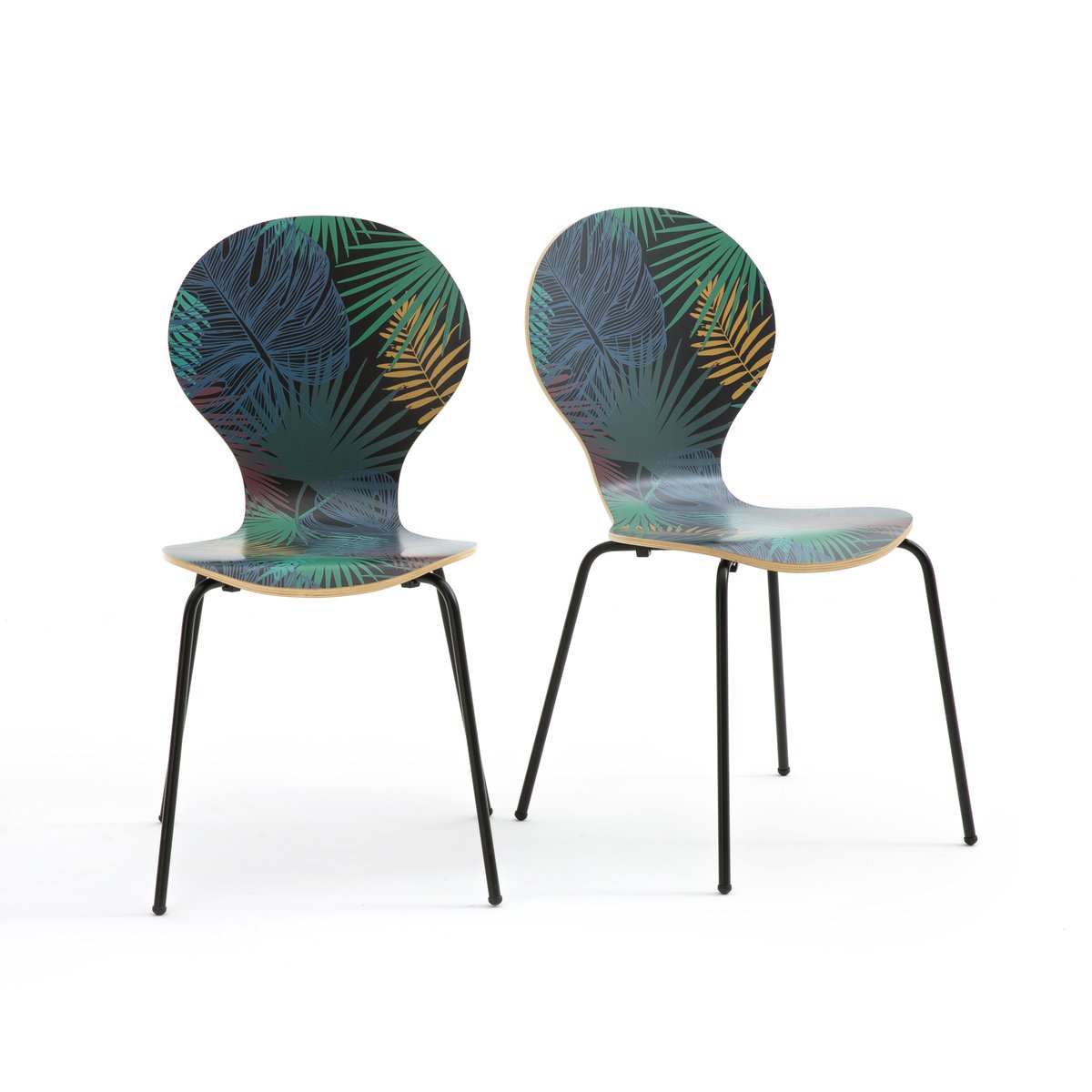 Комплект из 2 стульев с растительным рисунком, RONDA