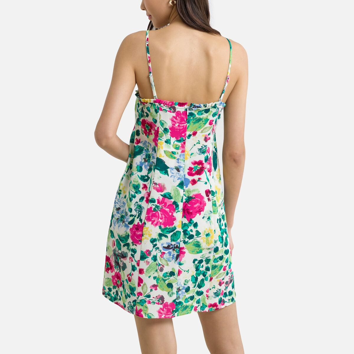 Платье ONLY С цветочным принтом на тонких бретелях XL белый, размер XL - фото 4
