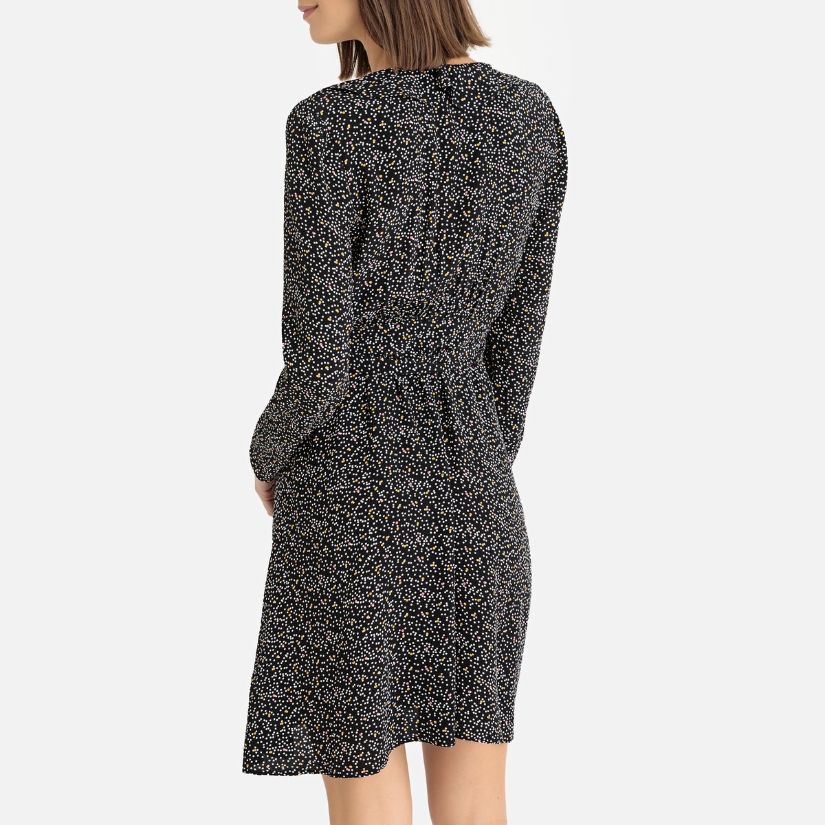 Платье La Redoute С запахом с рисунком LALY TIPOIS XS черный, размер XS - фото 3