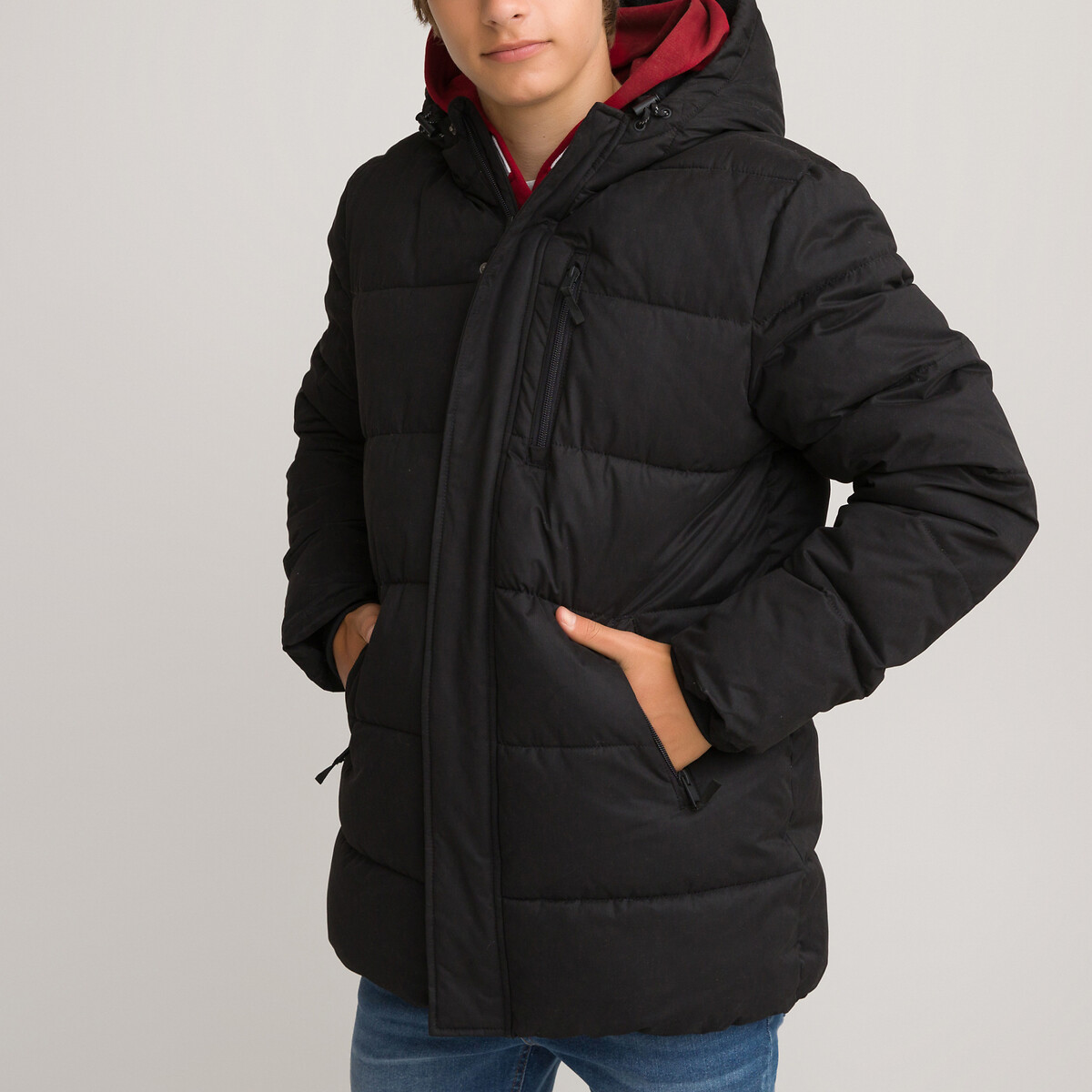 Куртка Стеганая утепленная с капюшоном 10-18 лет 14 лет - 162 см черный
