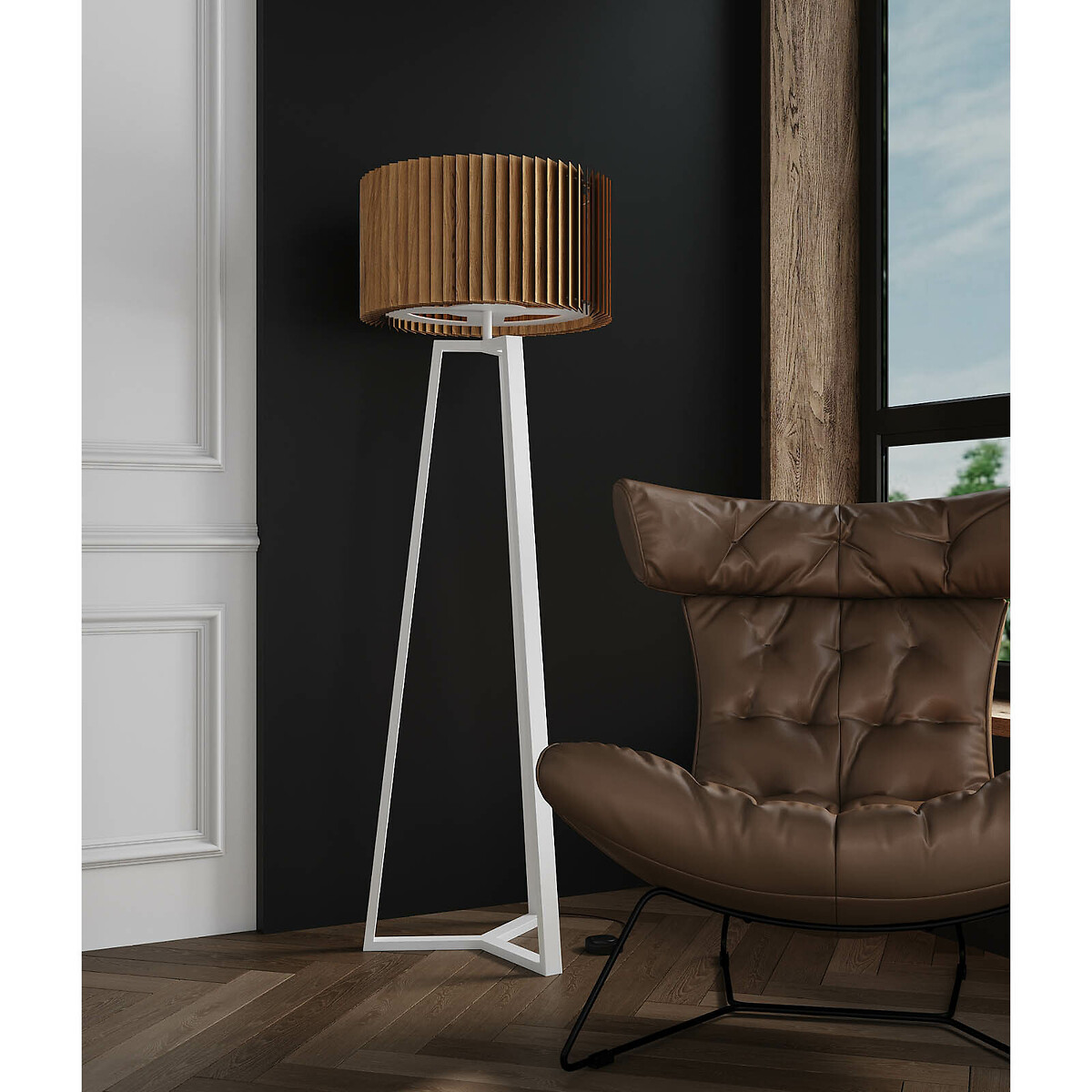 Торшер LaRedoute Торшер Rotor Floor Lamp Белое основание единый размер белый, фото 4