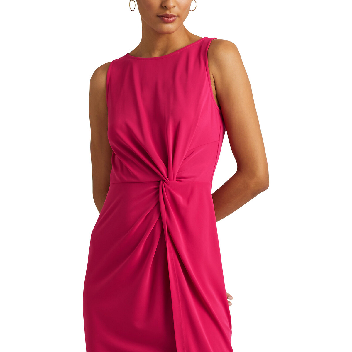 Платье-миди С драпировкой без рукавов 48 розовый LaRedoute, размер 48 - фото 2