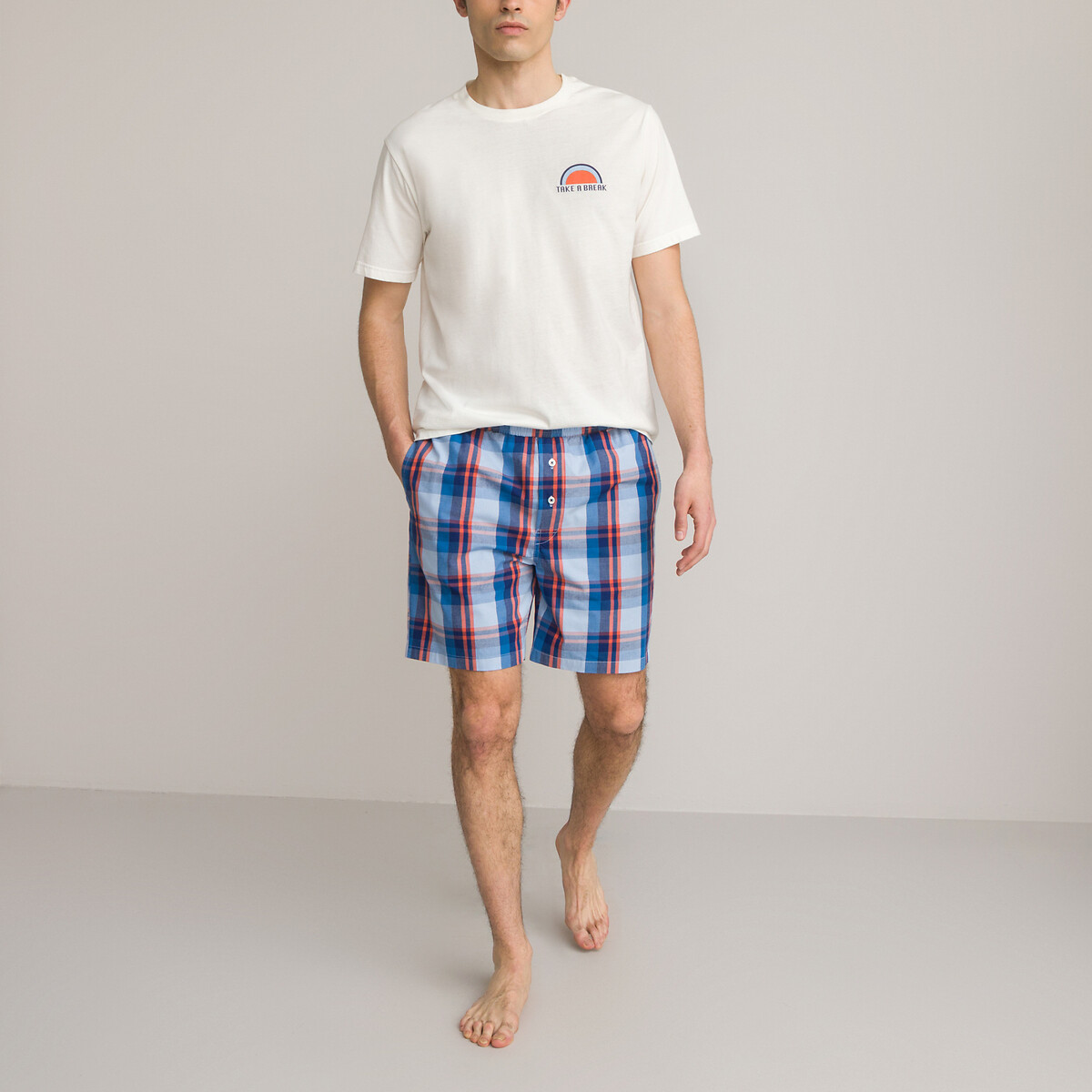Пижама Из хлопковой ткани мадрас XXL красный LaRedoute, размер XXL - фото 2