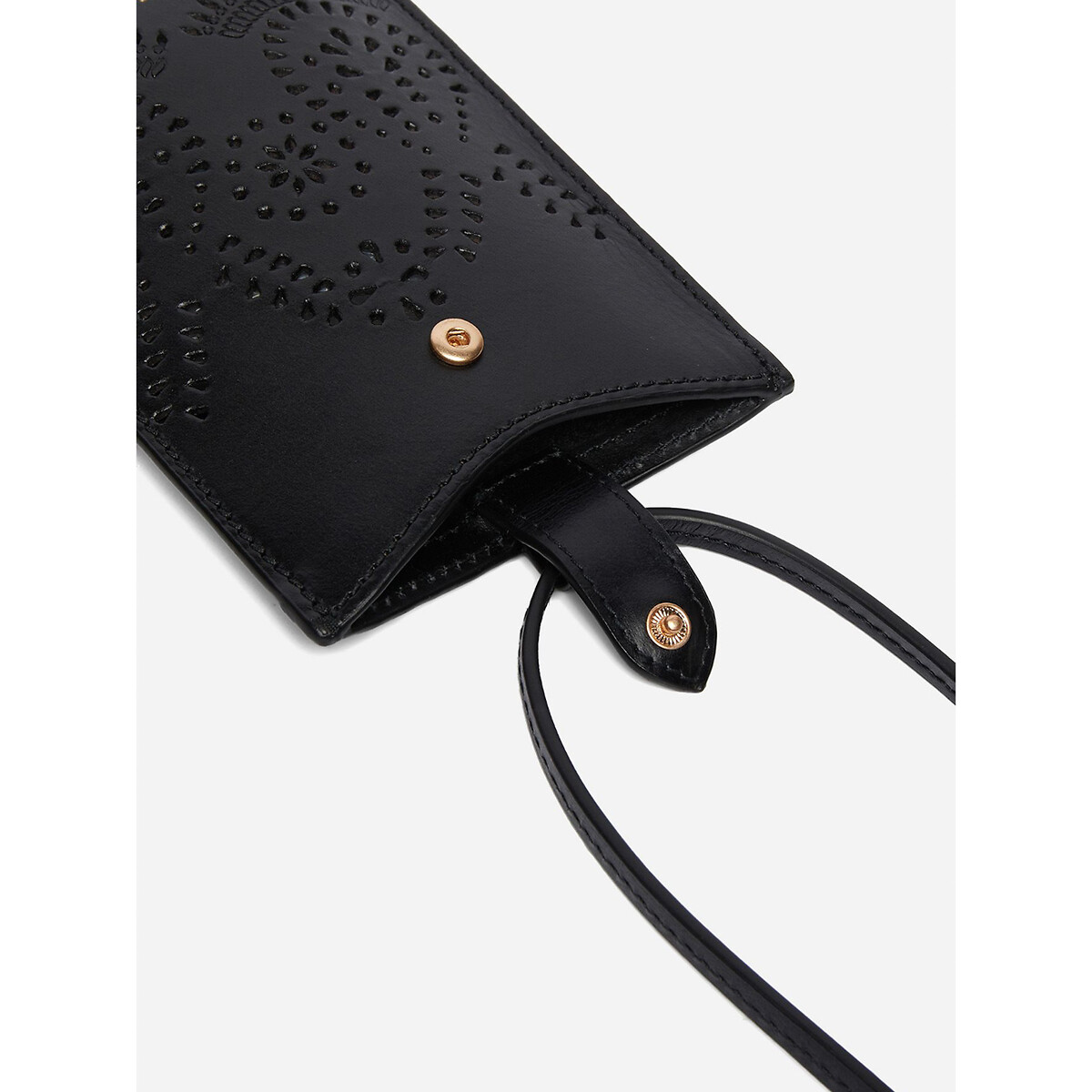 Сумка-клатч Для телефона из кожи HOLLY единый размер черный LaRedoute - фото 3