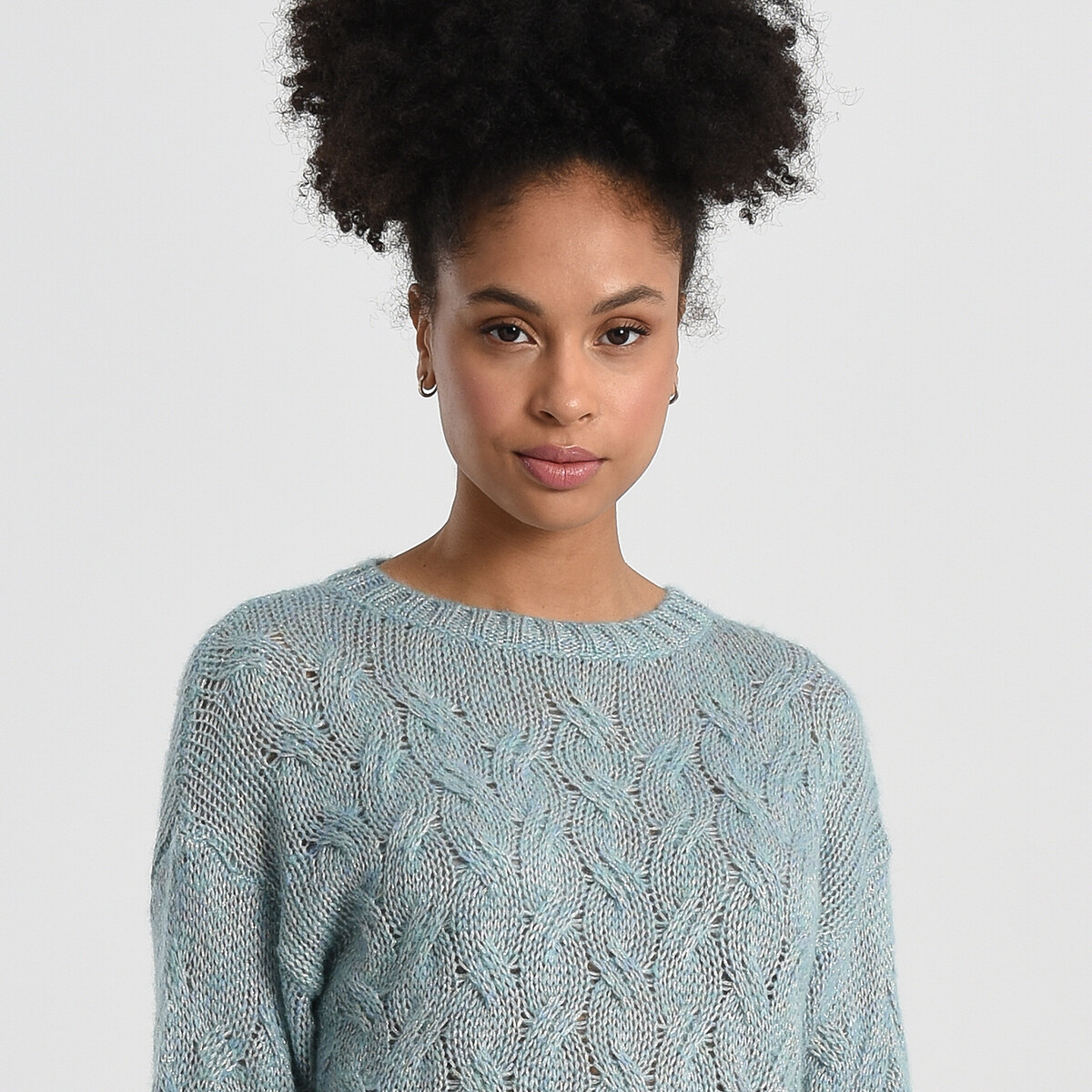 Пуловер MOLLY BRACKEN Пуловер С круглым вырезом и рисунком косы S синий, размер S - фото 4