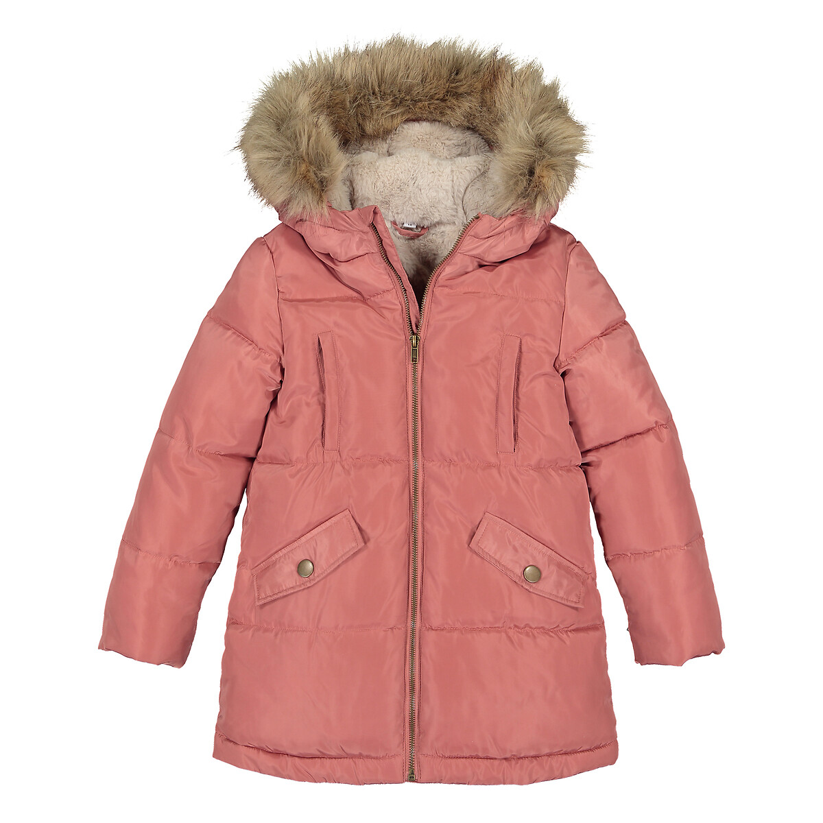 Куртка LA REDOUTE COLLECTIONS Утепленная с капюшоном 3-12 лет 4 года - 102 см розовый, размер 4 года - 102 см - фото 3