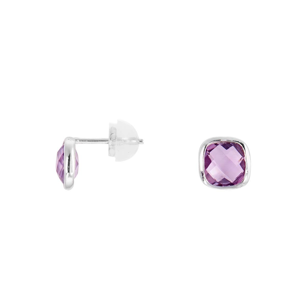 Boucles d'oreilles en Or 375/1000 et Améthystete