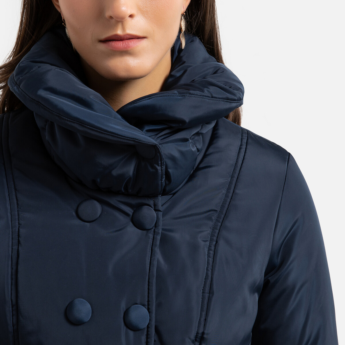 Куртка La Redoute Стеганая средней длины зимняя модель 38 (FR) - 44 (RUS) синий, размер 38 (FR) - 44 (RUS) Стеганая средней длины зимняя модель 38 (FR) - 44 (RUS) синий - фото 3