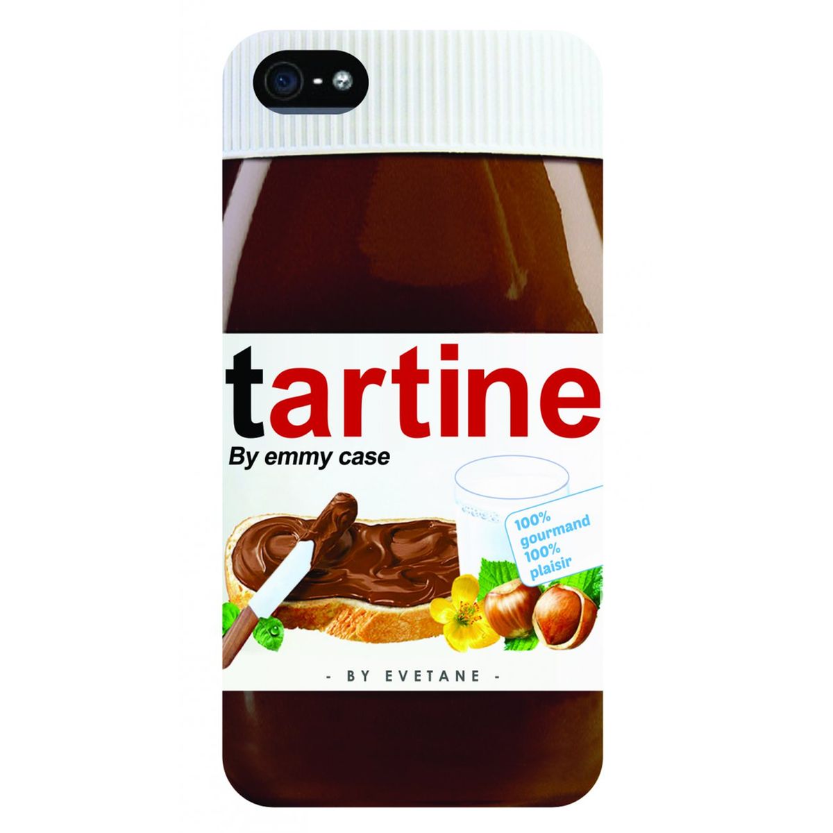 Coque iPhone SE / 5S / 5 rigide transparente, Tartine, Evetane®