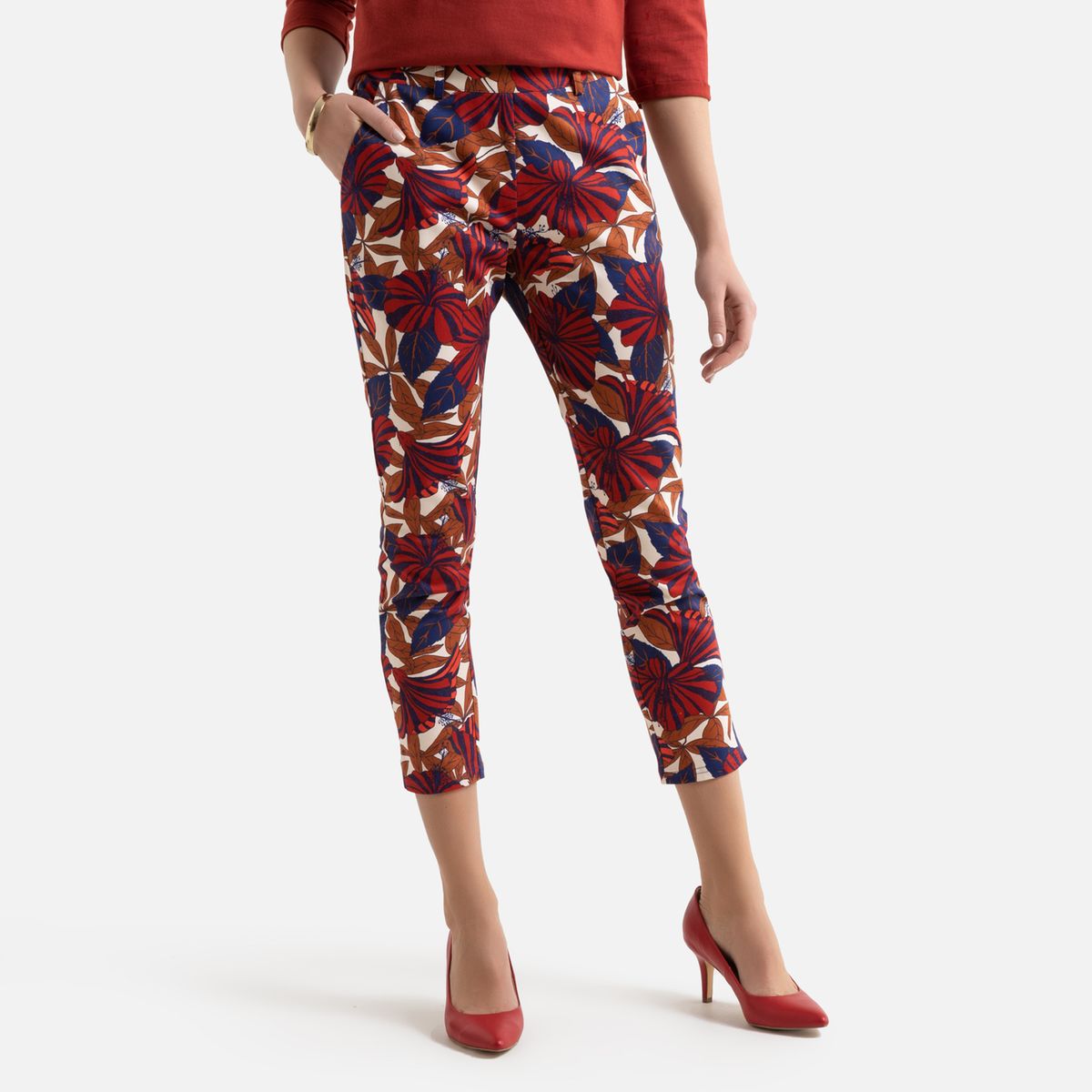 Pantalon 7/8ème slim, imprimé floral