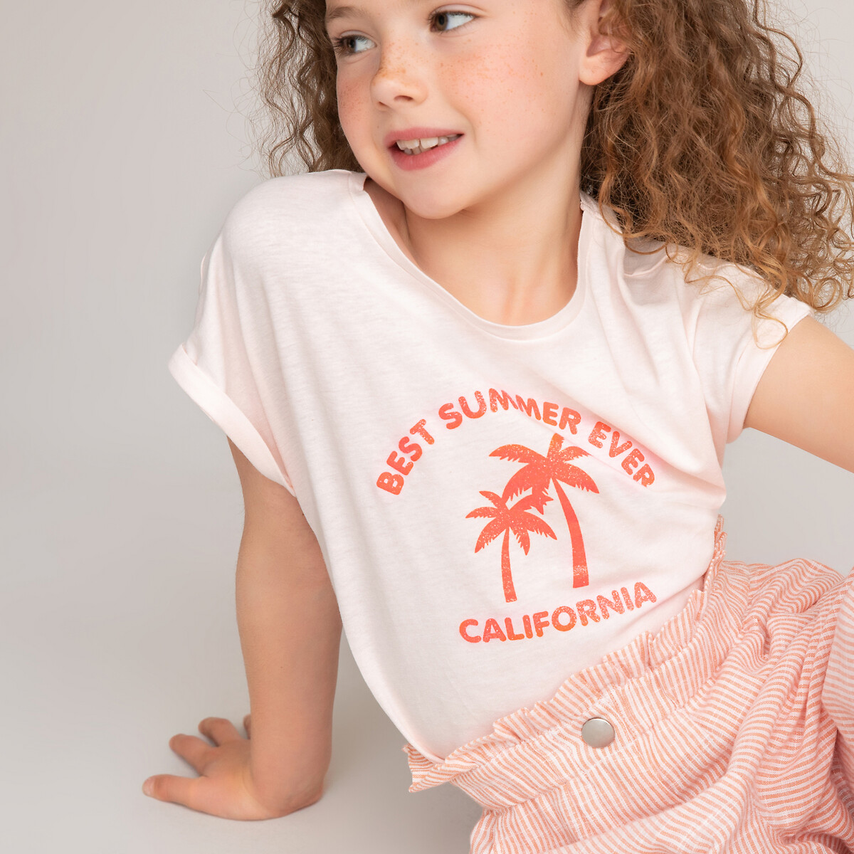

Футболка LA REDOUTE COLLECTIONS, Розовый, Футболка С принтом спереди биохлопок 3-12 лет 3 года - 94 см розовый