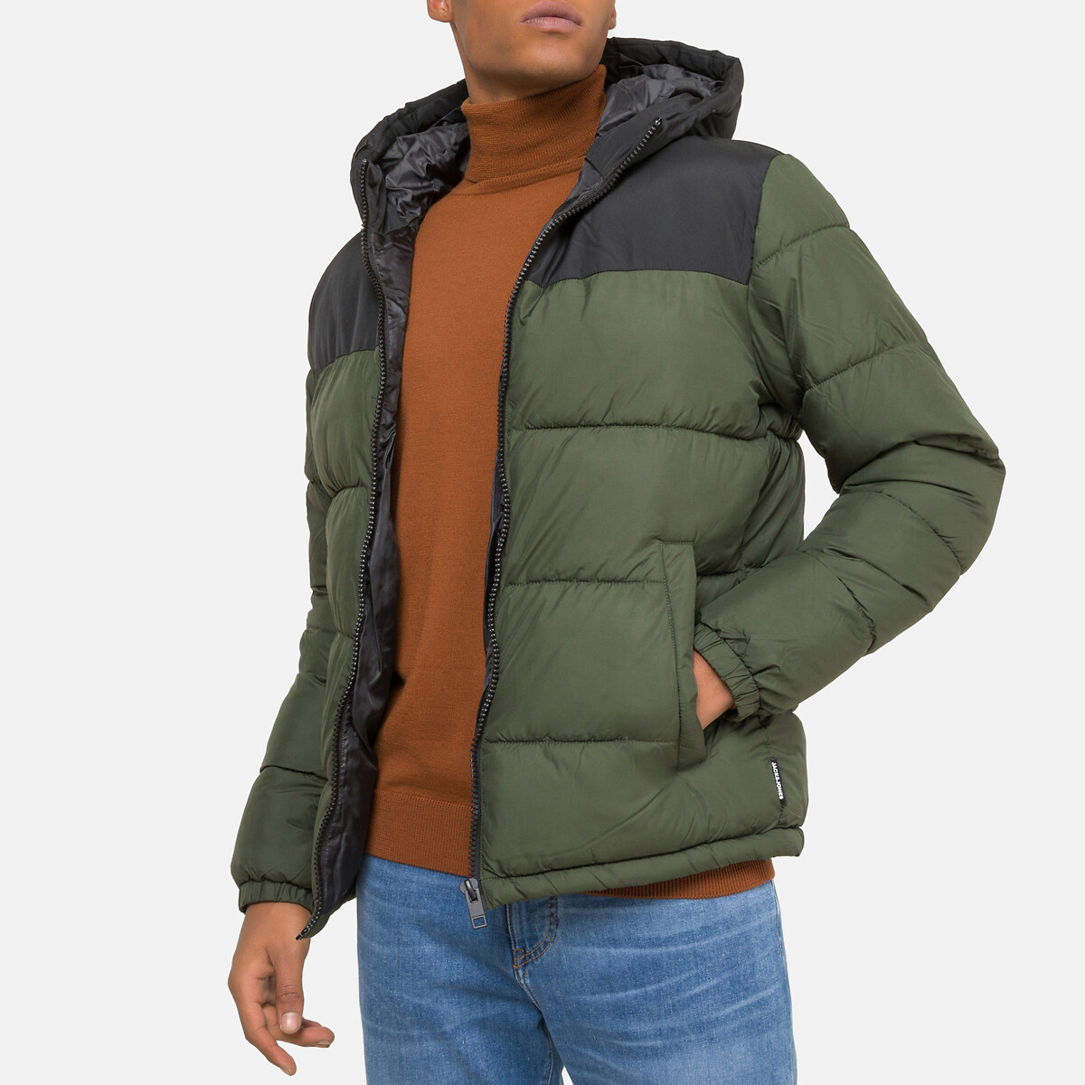 Куртка LaRedoute Стеганая утепленная на молнии с капюшоном Paul XL зеленый, размер XL
