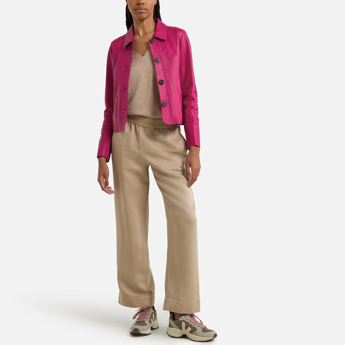 Куртка Укороченная на пуговицах LESLIE S розовый LaRedoute, размер S - фото 2